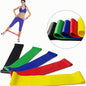 Set of elastic resistance exercise bands in various resistance levels for full body workouts