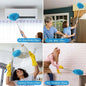Extendable microfiber cleaning duster with soft round head for effective dust removal