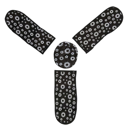 Fan covers protecting ceiling fan blades from dust accumulation