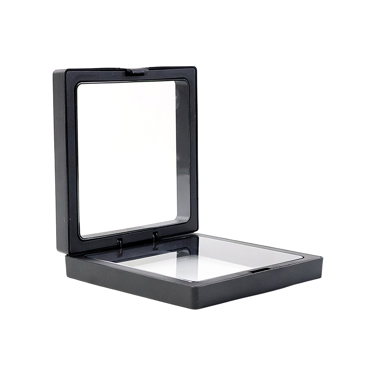 Transparent jewellery display box placed on a table