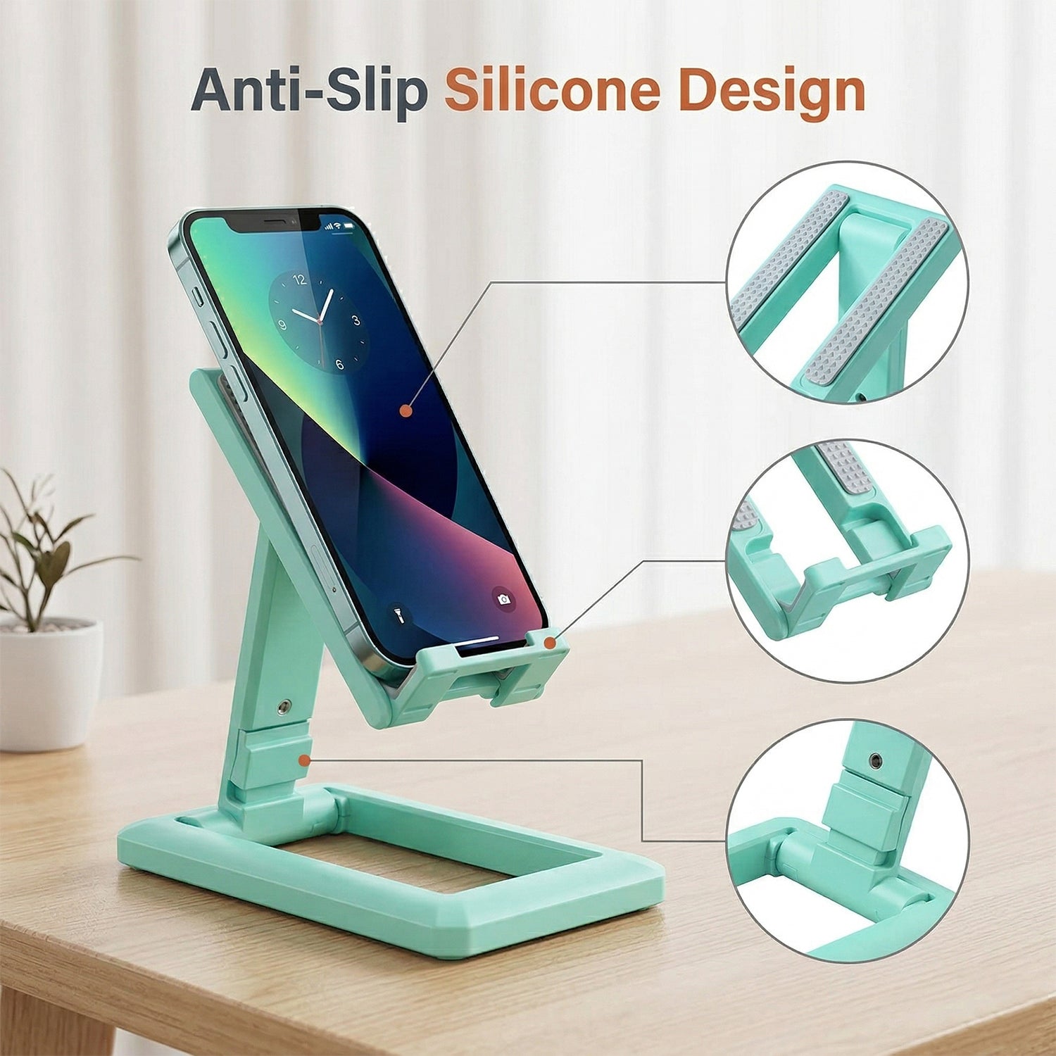 Smartphone stand foldable holder for desk use