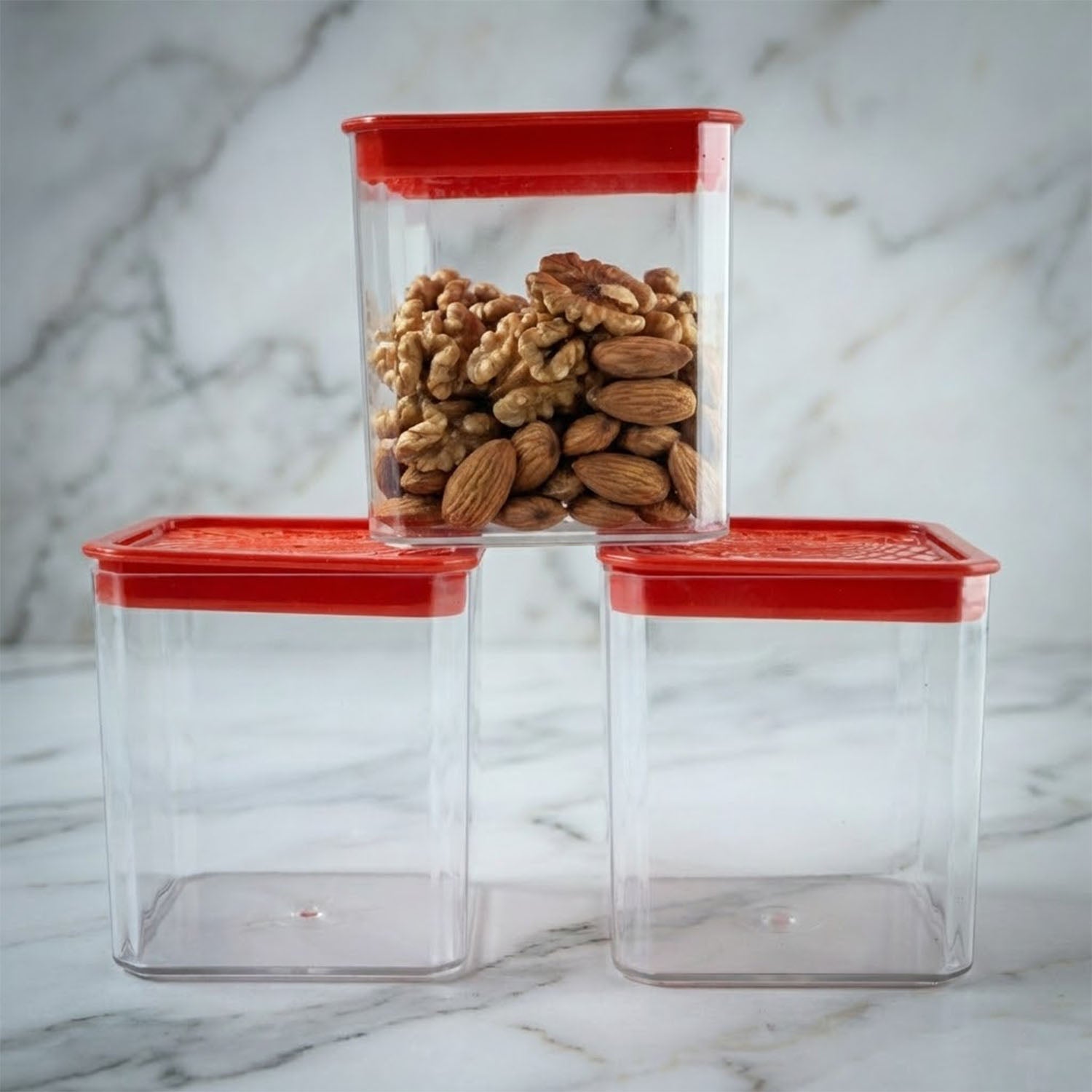Compact storage container set, perfect for kitchen pantry organisation