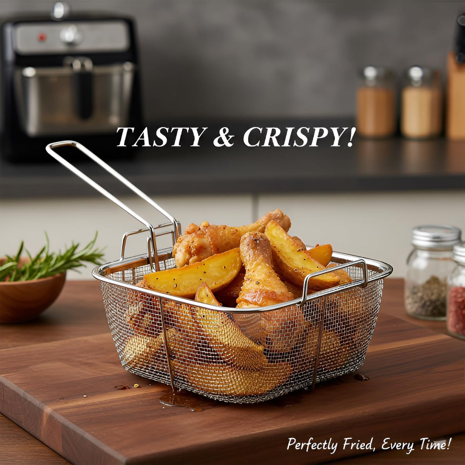 Home kitchen fryer basket made of stainless steel
