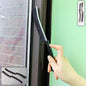 Two-piece corner cleaning brush set with long handles and stiff bristles