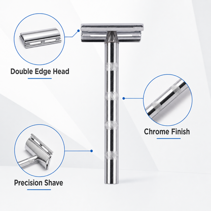 Durable metal safety razor with mix-colored handle for stylish grooming