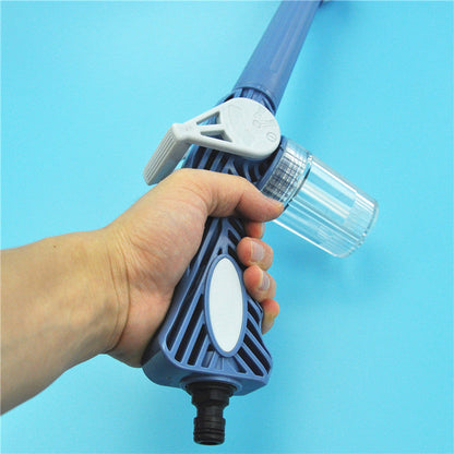 Detailed view of the nozzle on the 8-in-1 turbo water spray gun.
