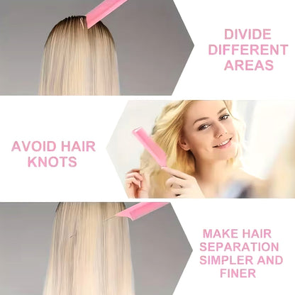 Hair styling loop tools placed next to a comb for braiding