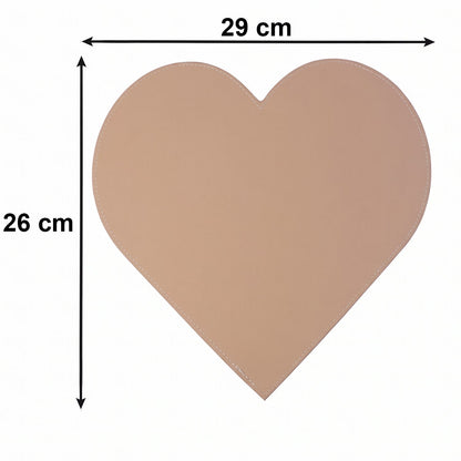 Heart Shape Art Board positioned on a clean crafting table with supplies.
