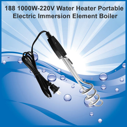 Efficient 1000W electric immersion water heater in use.