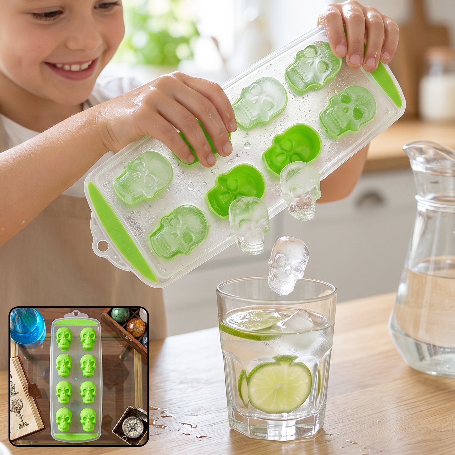 8 grid ice cube tray for water, juice and cocktails