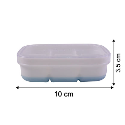 Detailed image showing the practical size of the plastic kitchen ice tray.