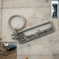 Jay Sonal Ma engraved keychain with Trishul design, durable metal
