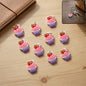 Colorful cupcake rubber key ring set for bags and keys