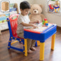 2 in 1 plastic kids study table and chair set with learning board (2 pc set)