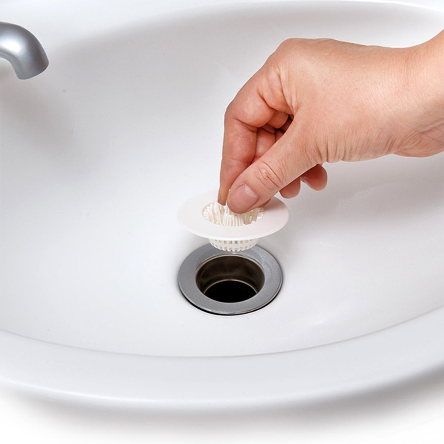 Sink drain hair filter with basket-style design for clogs