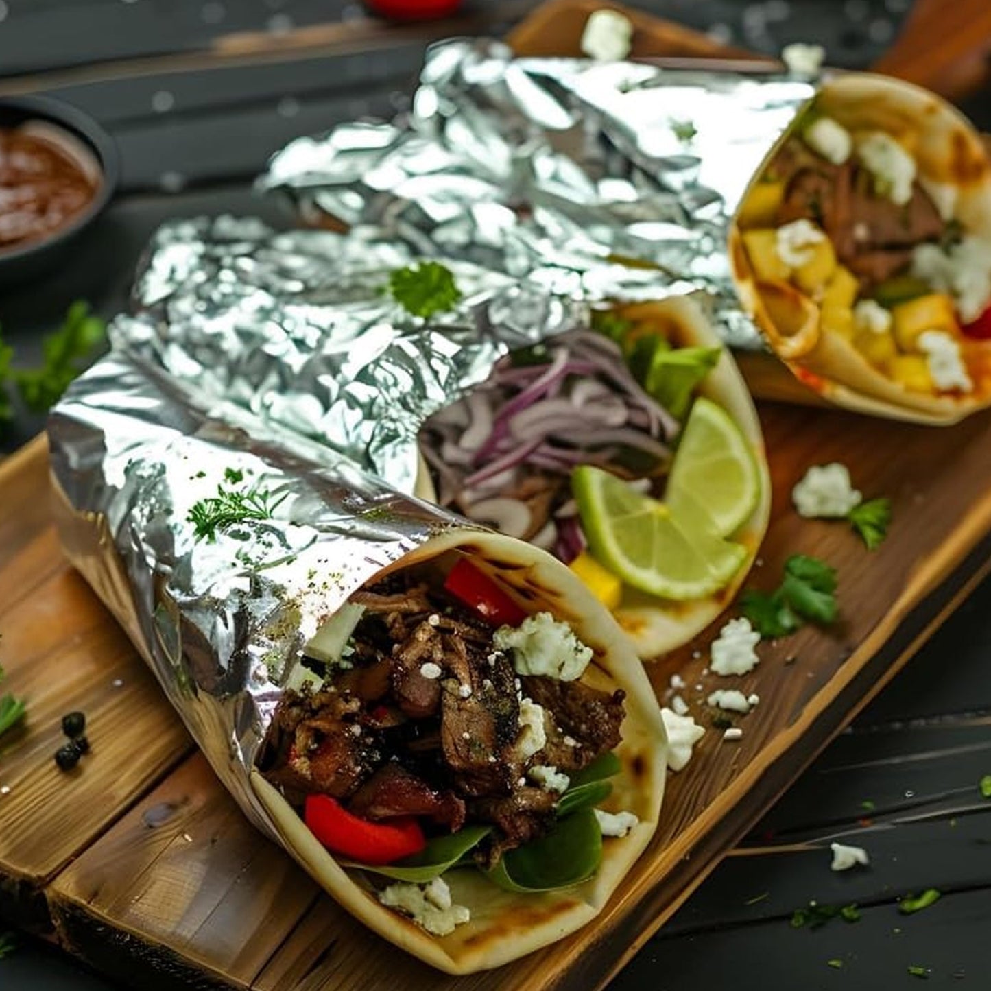 Kitchen foil roll in roll form for cooking and storage