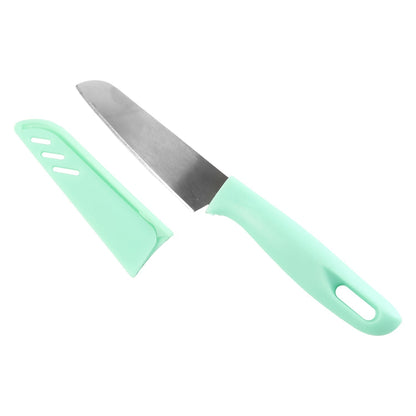 Kitchen knife with sharp stainless steel blade and soft grip ergonomic handle