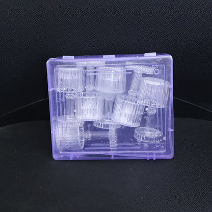 Set of 6 battery-operated LED crystal-effect lamps providing ambient glow
