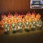 LED flameless candle with crystal-effect ribbed body creating warm ambient light