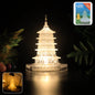Premium LED Crystal Pagoda Decorative Lamp emitting warm glow