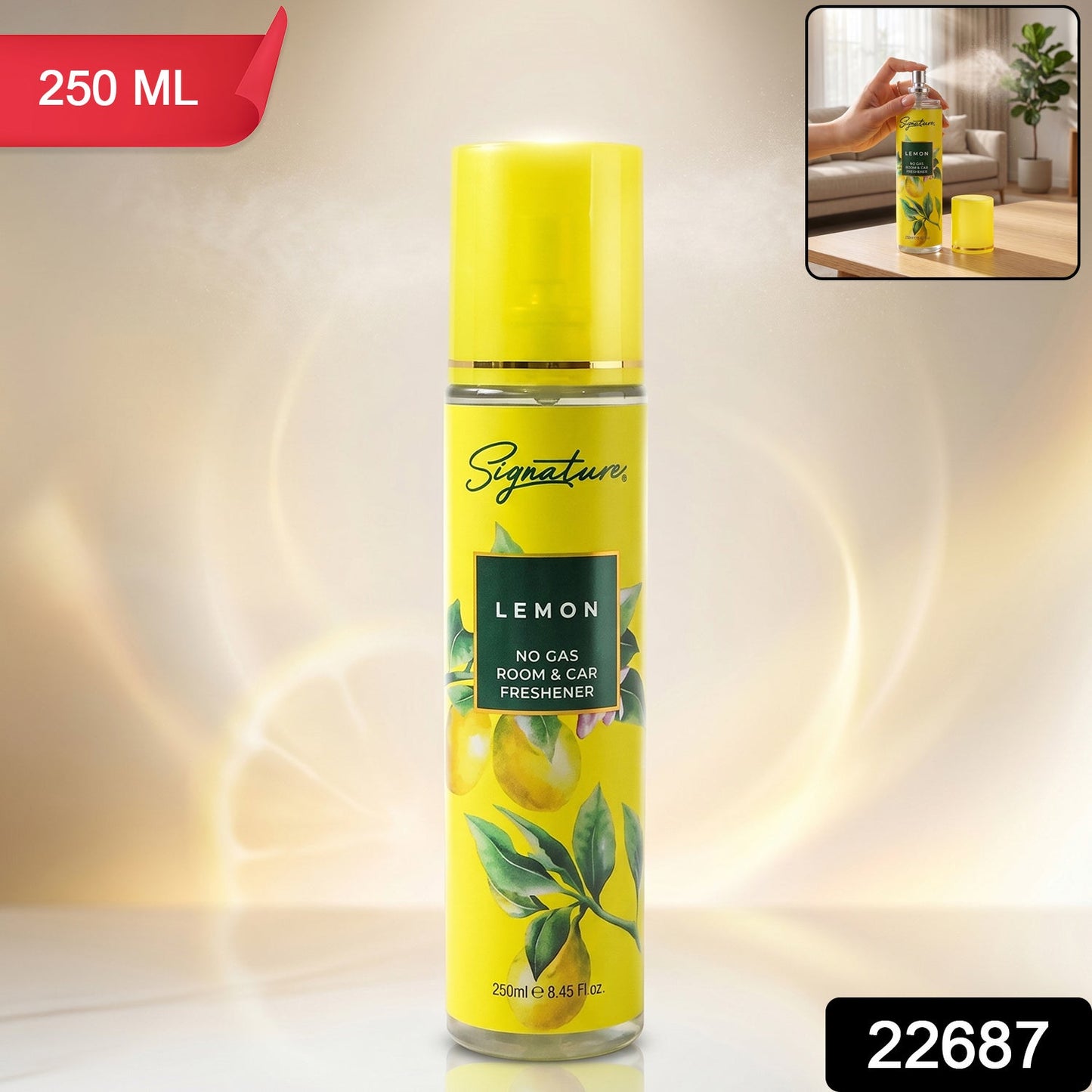 Citrus lemon car freshener spray for fresh interiors