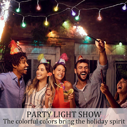 Flexible 8 meter LED string lights with multicolor decorative bubble-shaped bulbs