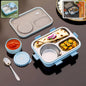 Stainless steel compartment lunch box with airtight lid and side container
