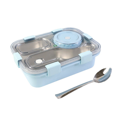 New stainless steel lunch box in its protective packaging