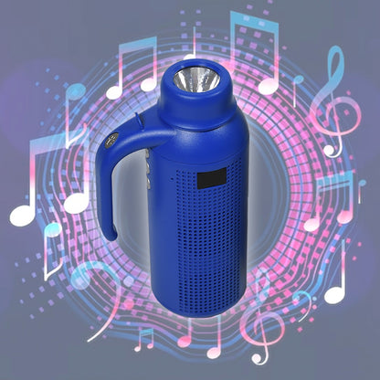 Sleek black portable Bluetooth speaker showcasing its robust design.