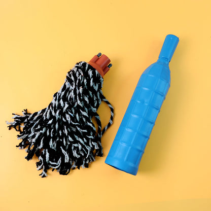 Side view of the Cotton Mop Refill, highlighting its sturdy plastic handle grip.