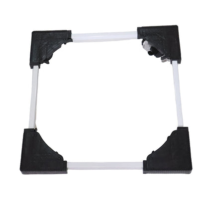 Sturdy machine stand providing raised support for washing machine base