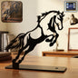 Stylish black metal horse sculpture ideal for modern desk decor