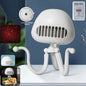 Handheld mini fan with LED star projector showing summer cooling effect