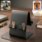 Black foldable metal mobile & tablet stand for desk or travel