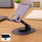 foldable mobile stand with 360° rotation and stable metallic round base.