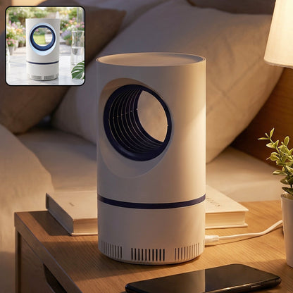 Electric USB mosquito killer lamp with powerful suction fan for indoor use.