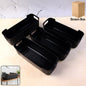 Black plastic storage basket tray set of 4 with stackable design