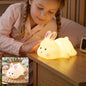Rabbit LED night light, cute silicone bunny bedside lamp for kids (1 pc)