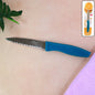 Paring knife with sharp serrated blade for kitchen use