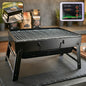 Portable charcoal BBQ grill with stainless steel grilling mesh
