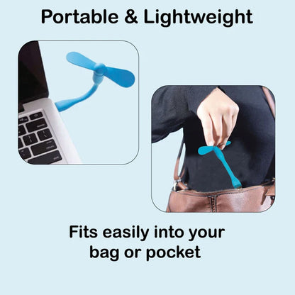 USB mini fan powered by laptop for portable cooling