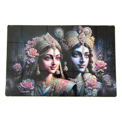 Decorative Radha Krishna wall frame for home and temple