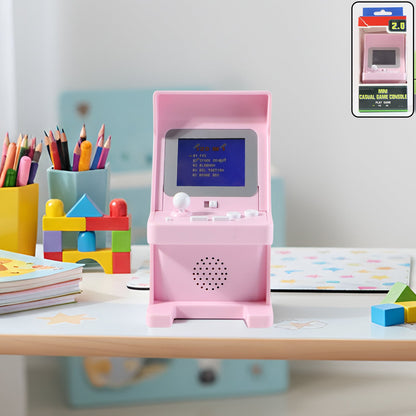 Mini Retro Arcade Console displaying 120 classic games on bright screen