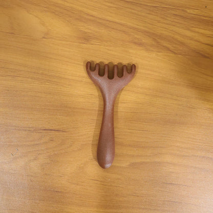 Manual acupressure wooden scalp tool for personal wellness