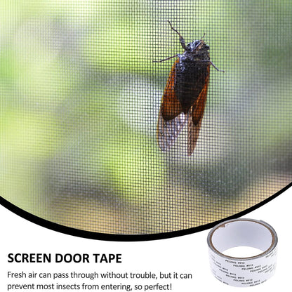 Detail view showing strong adhesive backing on mosquito net repair tape