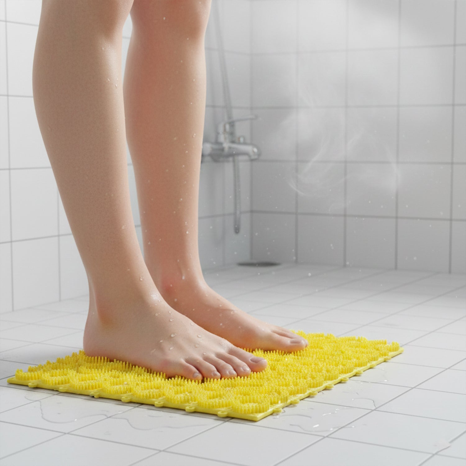 Bathroom mat preventing slips on wet floor with strong grip