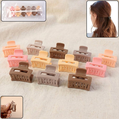 Mini hair claw clips set in assorted neutral colors