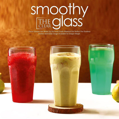 Elegant crystal clear smoothy glass tumbler from the 6-piece set