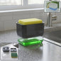 Soap dispenser with sponge holder on a kitchen sink