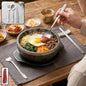 Portable stainless steel cutlery set with fork, spoon and chopsticks pouch (4 pc set)